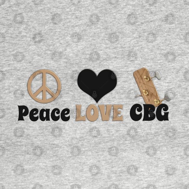 Peace Love and a Cigar Box Guitar (CBG) Black/Tan by Shanz Night Owl Squad